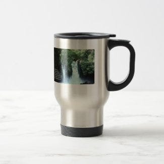 Banias Waterfall and Psalm 104:13 15 Oz Stainless Steel Travel Mug