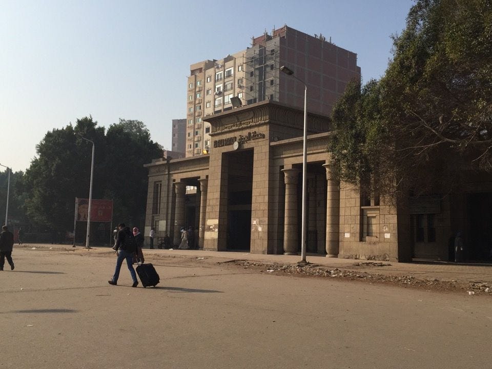 Giza train station is the start of the overnight train from Cairo to Luxor