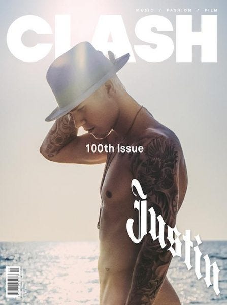 justin bieber goes al fresco for clash mag 2016 gossip