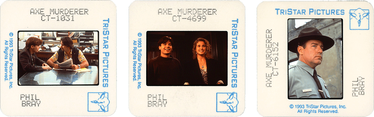 SO I MARRIED AN AXE MURDERER slides; courtesy of TriStar Pictures, Photos by Phil Bray.