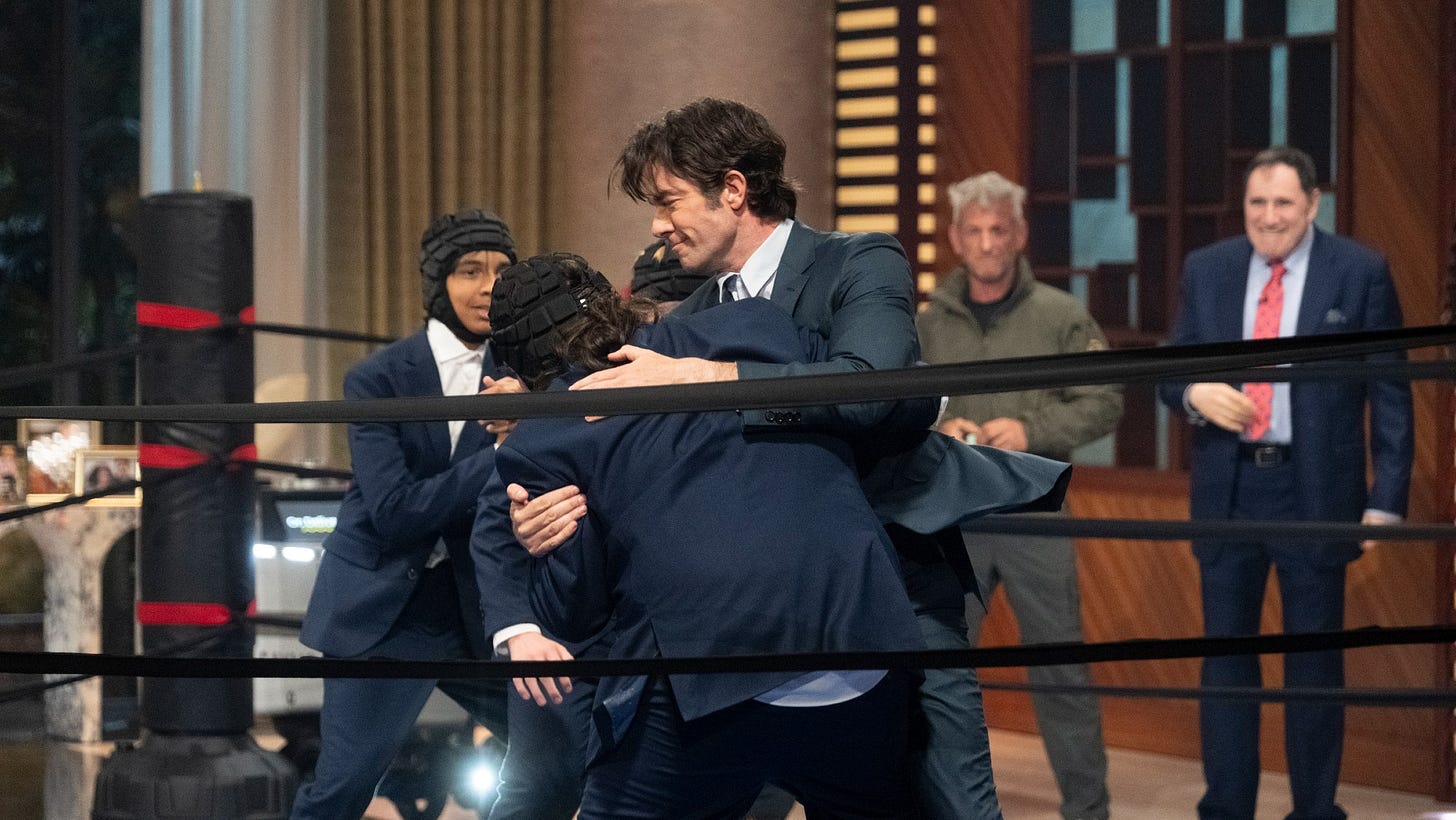 John Mulaney wrestles with three 14-year-old boys on ‘Everybody’s Live with John Mulaney’
