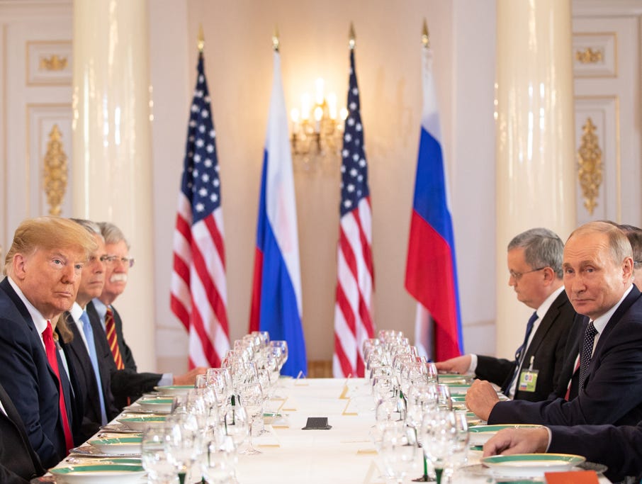 President Donald J. Trump and President Vladimir Putin of the Russian Federation hold a working lunch | July 16, 2018 (Official White House Photo by Shealah Craighead)