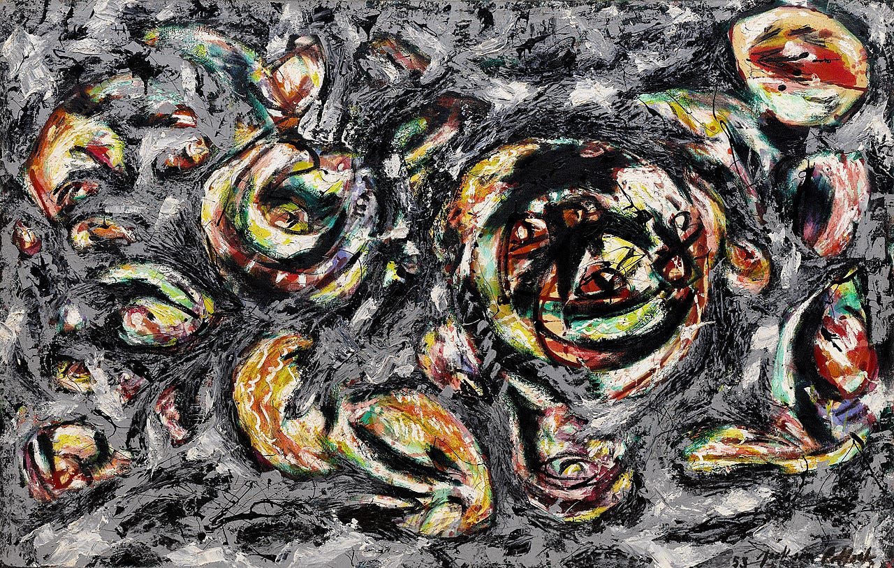 Jackson Pollock, Ocean Greyness, 1953. Oil on canvas, 57 3/4 x 90 1/8 inches (146.7 x 229 cm)