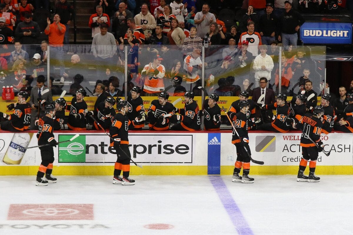 Flyers Bench Celebration