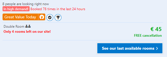Only one roomHow Booking.com Creates a Sense of Urgency