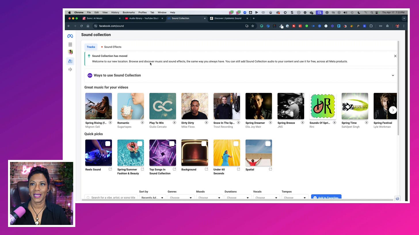 MetaSound Collection homepage showing available sounds