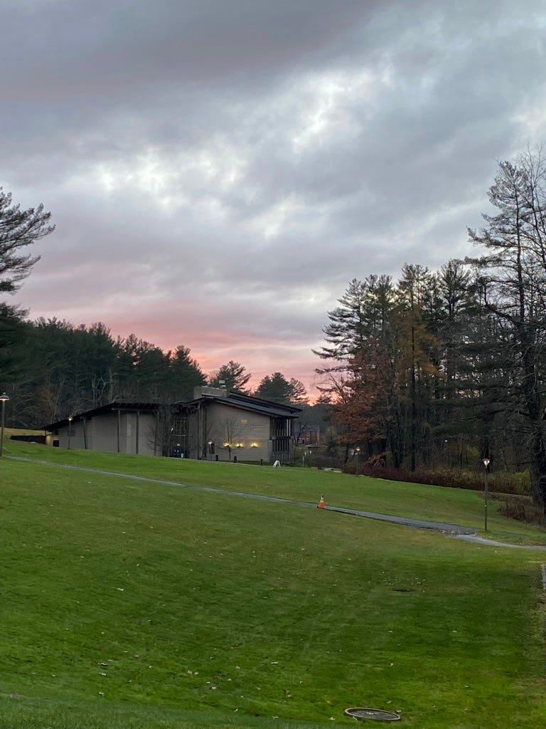 Sunset over the Fisher Science Center