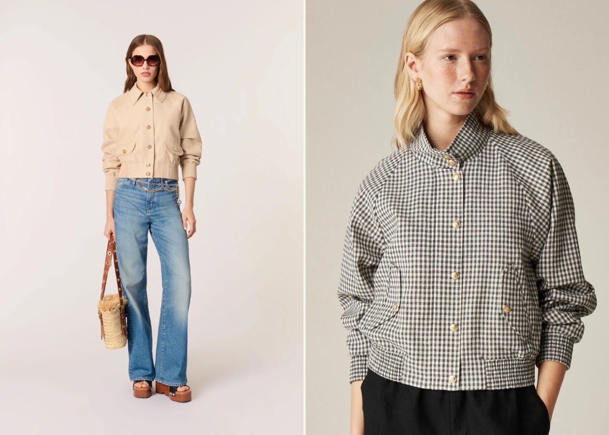 Maje and J.Crew light jackets | Dana's Diaries on Substack