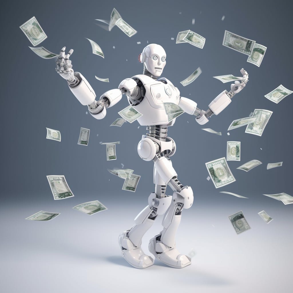 Robot with money