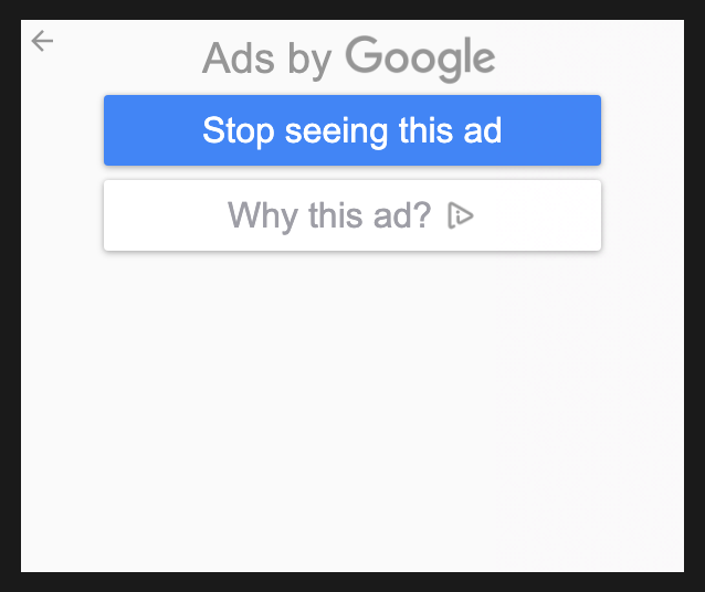 Image showing a Google ad disclosure