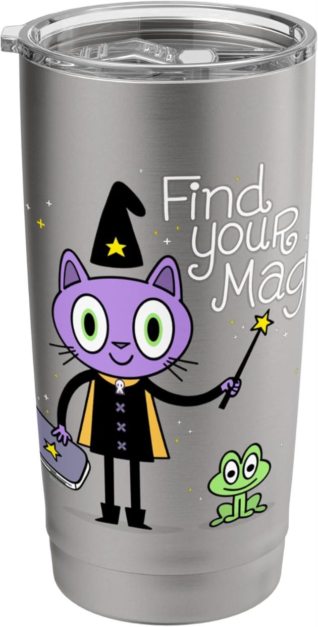 a tumbler with my Find Your Magic illustration on it