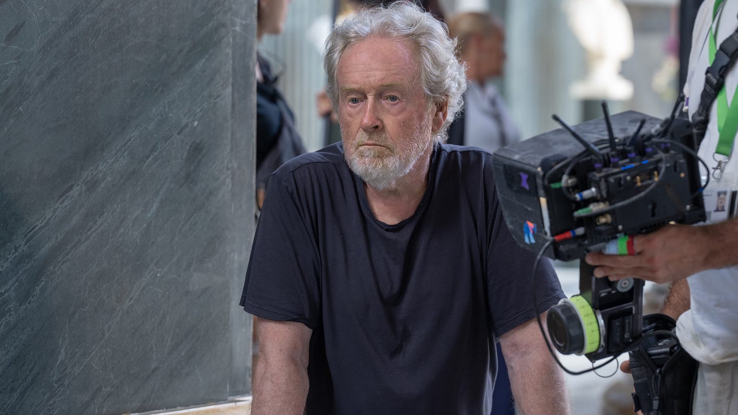 Ridley Scott on the set of Gladiator II