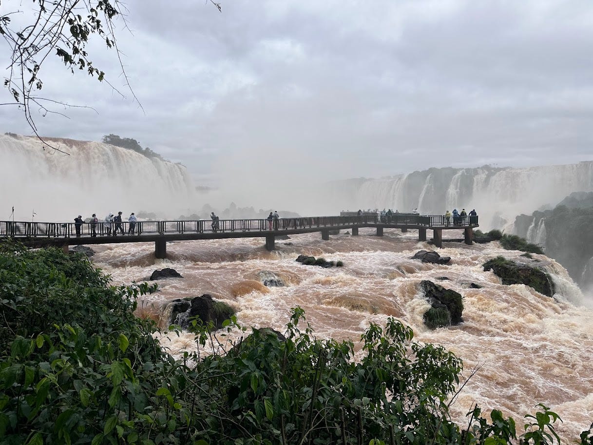 Iguazu Falls walkway, Brazil side, by Joy Victory