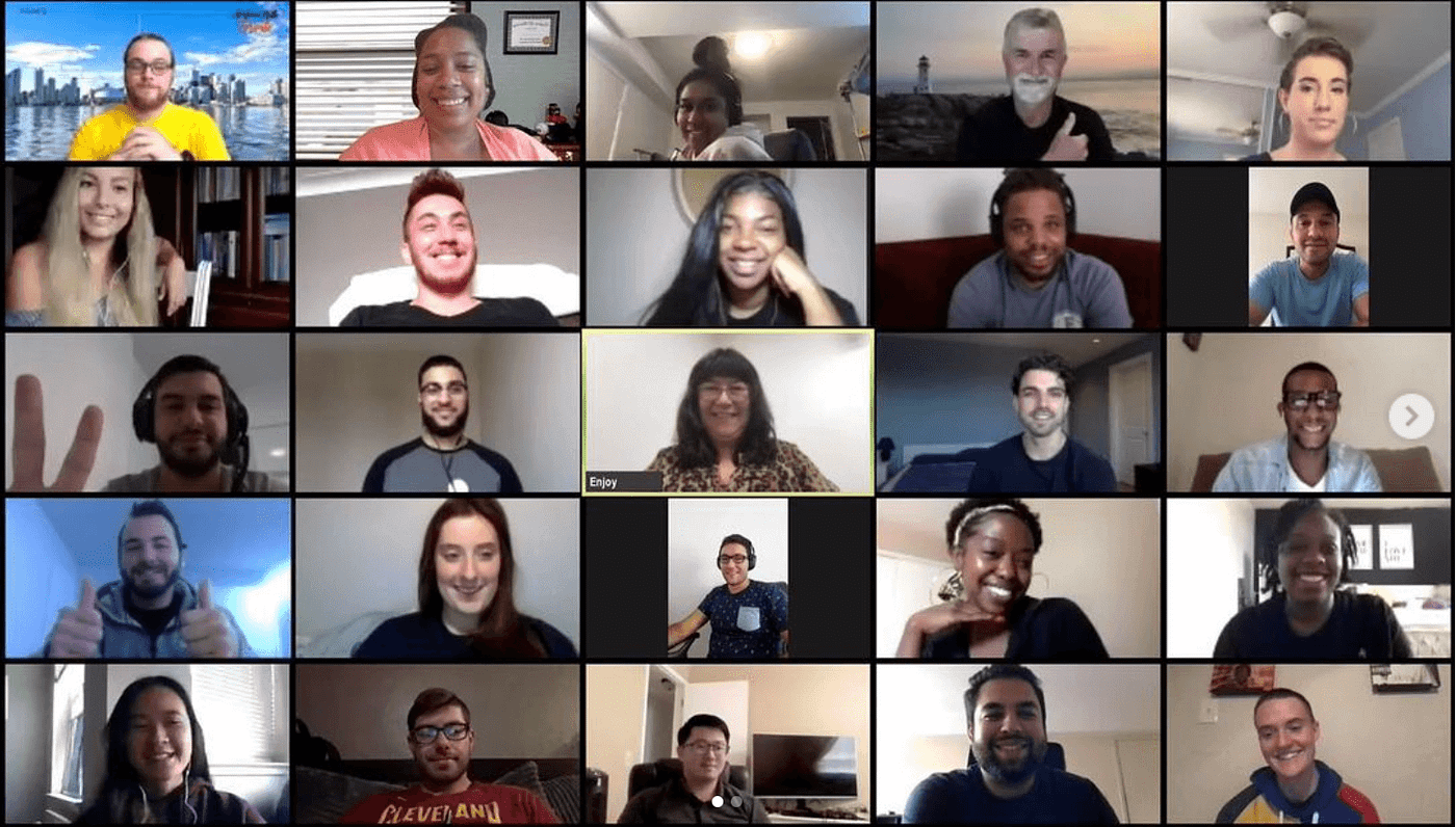 The “Adore” team on one of our onboarding Zoom calls.