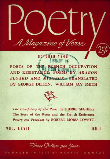 Cover for Poetry Magazine, October 1945