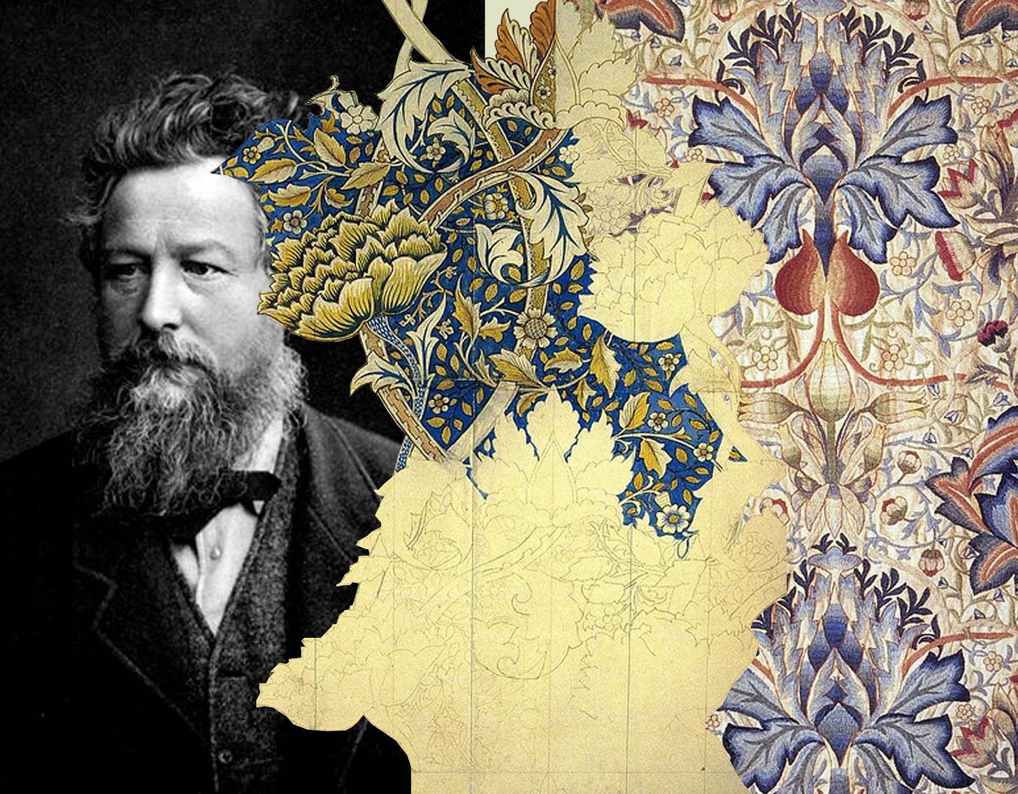 Image: William Morris and his designs courtesy of martineclaessens.com