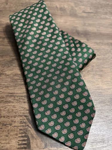 Vintage Pulitzer Green Paisley Men’s Tie - Picture 1 of 6