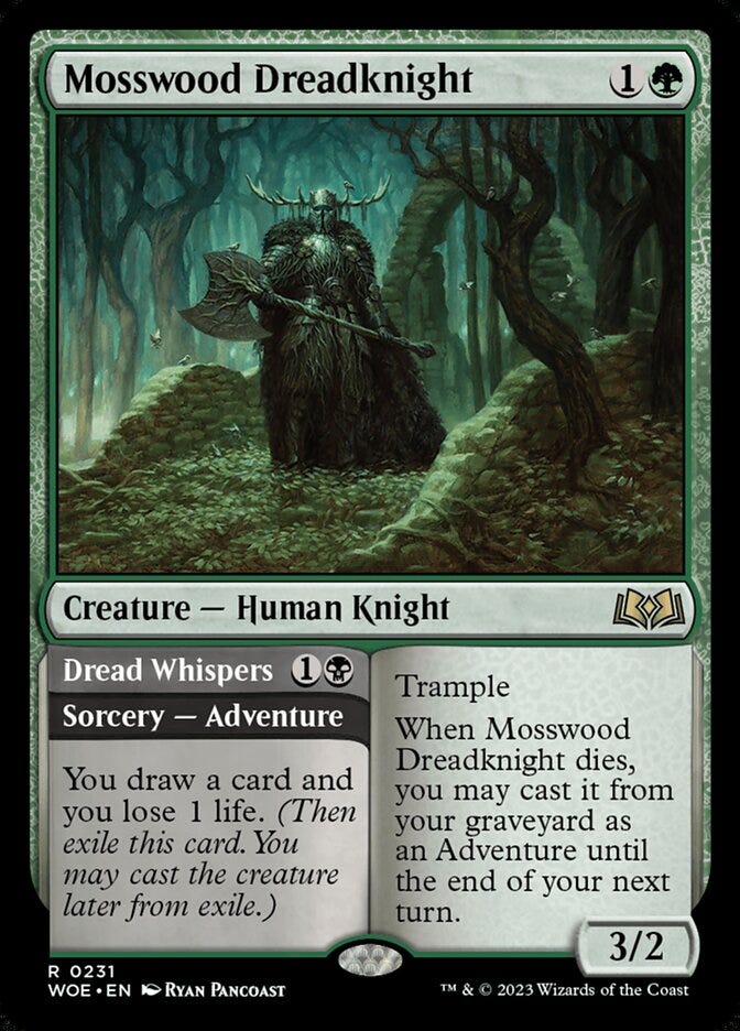 Mosswood Dreadknight // Dread Whispers (Wilds of Eldraine #231)