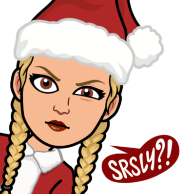 Bitmoji of the author in a Santa suit with one eyelid squinting. Seriously?!