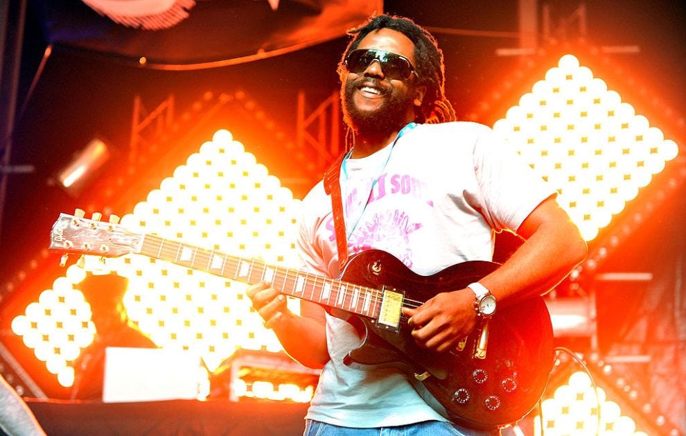 MANCHESTER, ENGLAND - JUNE 08: Daddae of Soul II Soul performs on day 2 of the Parklife Weekender Festival at Heaton Park on June 8, 2014 in Manchester, England.