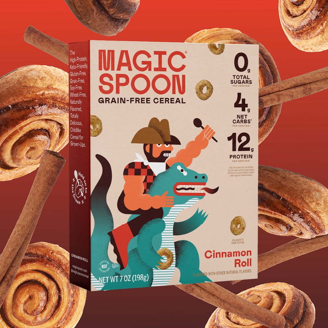 Magic Spoon Cinnamon Roll Grain-Free Breakfast Cereal, 7 oz Box
