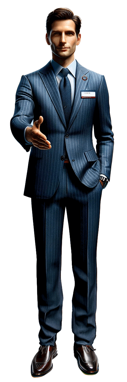 Businessman with hand extended in a handshake