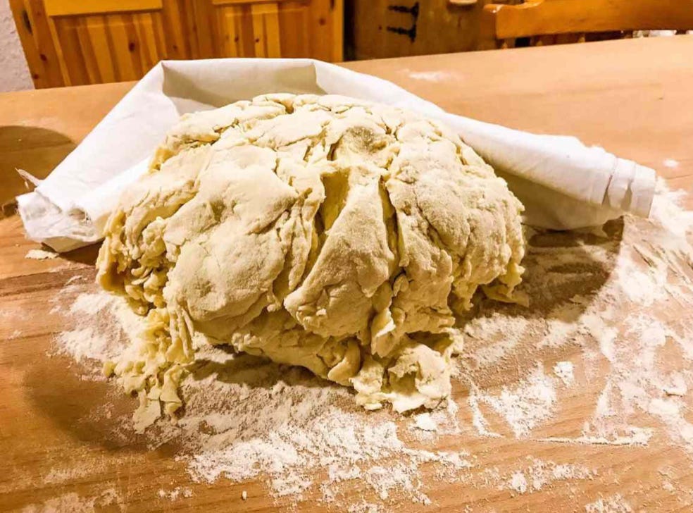 bread dough for pane carasau