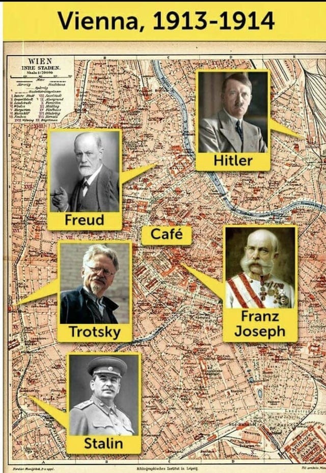 1913: When Hitler, Trotsky, Tito, Freud and Stalin all lived together in  Vienna : r/MapPorn