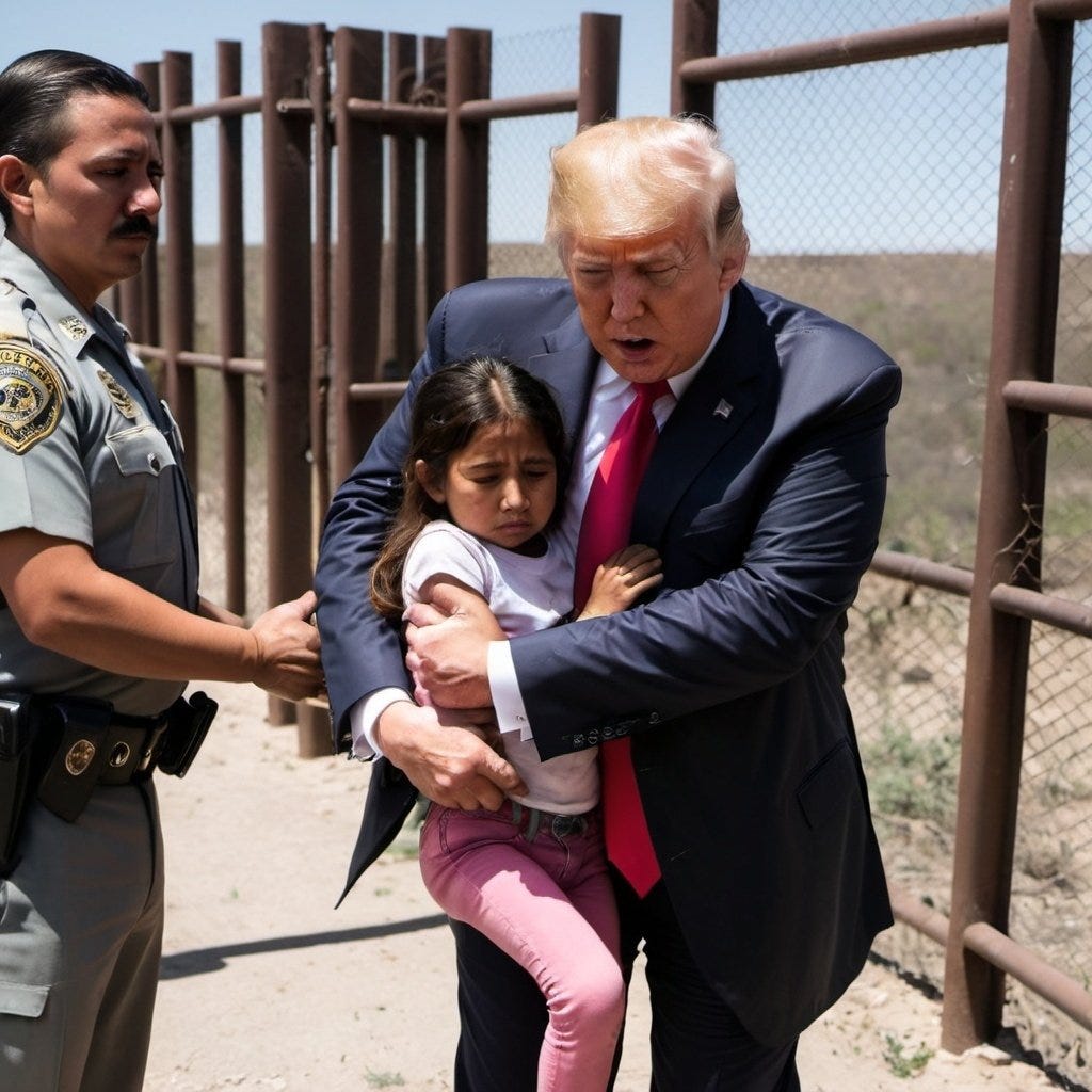 AI pic of Trump taking an immigrant girl