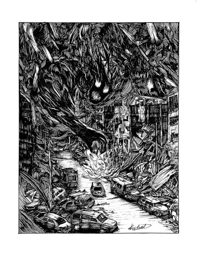 r/Palestine - Ink drawings by Kholoud Hammad a Palestinian artist living in northern Gaza