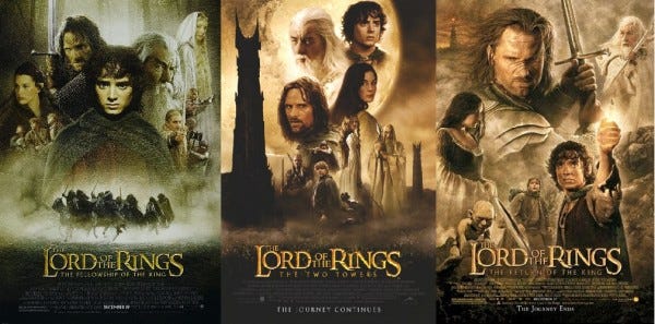 lord of the rings trilogy top college movies 2015