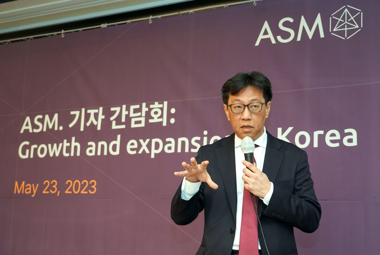 ASM President and CEO Benjamin Loh speaks at a press conference in Seoul on Tuesday. (ASM Korea)