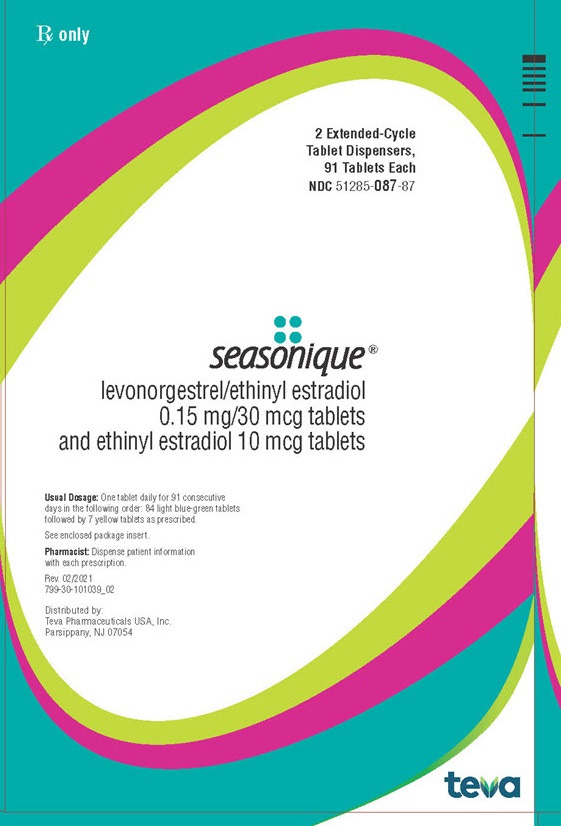 Seasonique Product Label