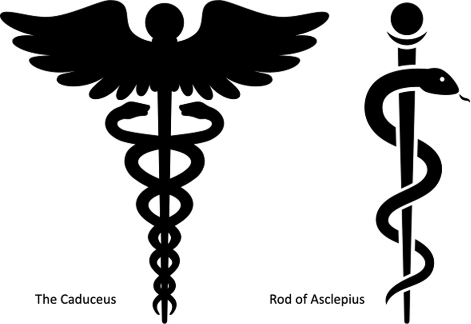 Caduceus and Rod of Asclepius
