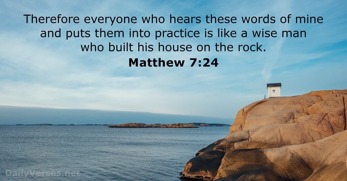 Matthew 7:24 - Bible verse - DailyVerses.net