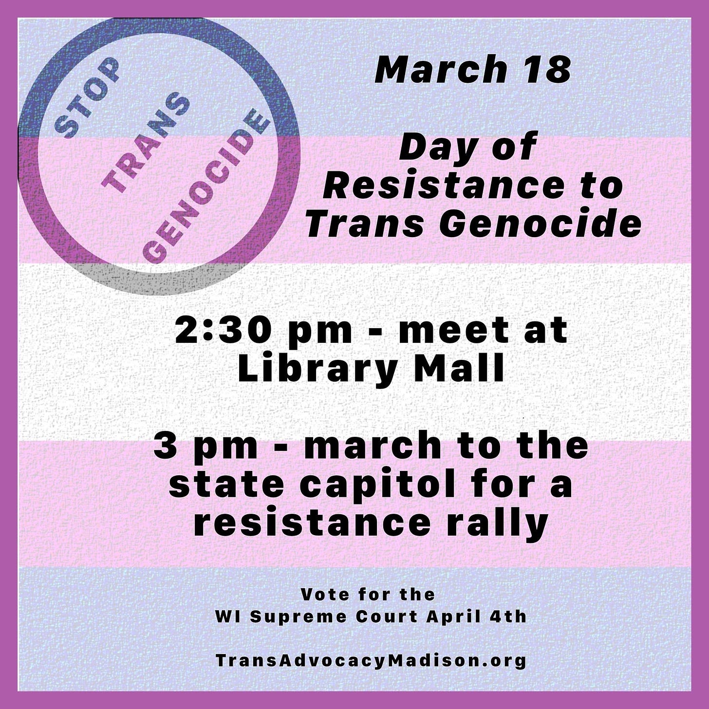 Graphic promoting the Day of Resistance to Trans Genocide