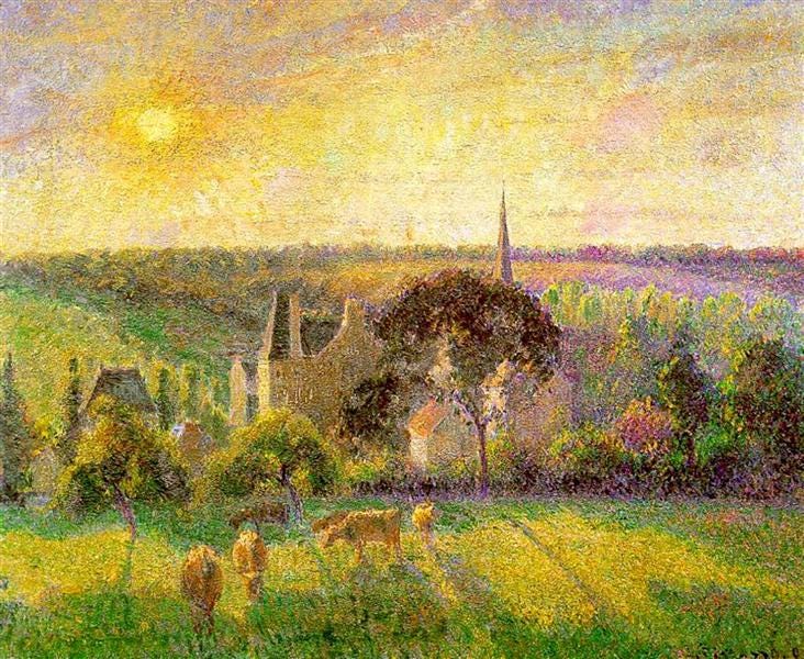 The Church and Farm of Eragny, 1895 - Camille Pissarro