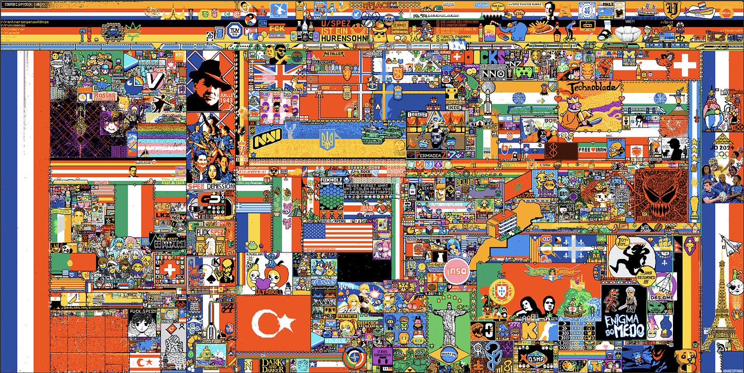 A screenshot of r/place.