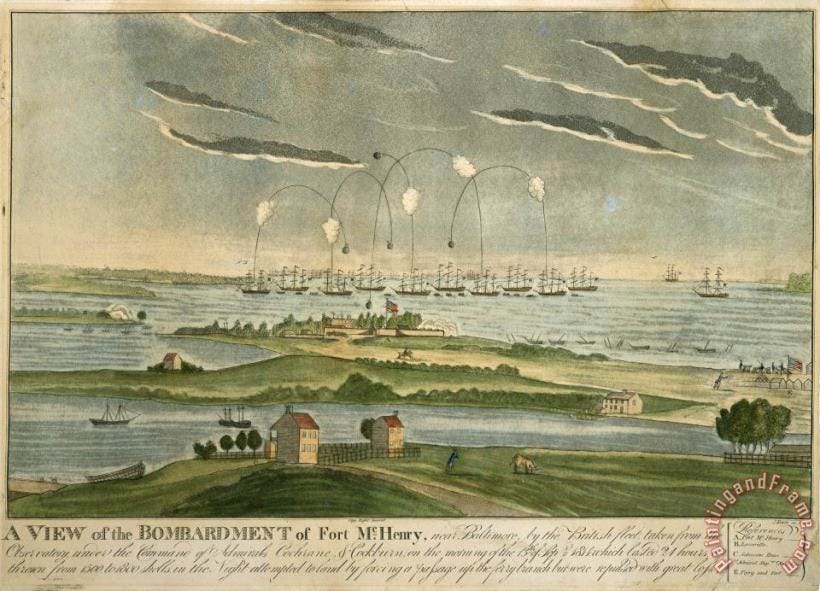 John Bower A View of The Bombardment of Fort Mchenry painting - A View ...