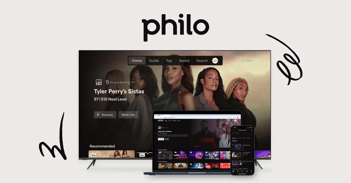 The new Philo logo is accompanied by updated smartphone, tablet and connected TV apps. (Courtesy image, Graphic by The Desk) The new Philo logo is accompanied by updated smartphone, tablet and connected TV apps. (Courtesy image, Graphic by The Desk)