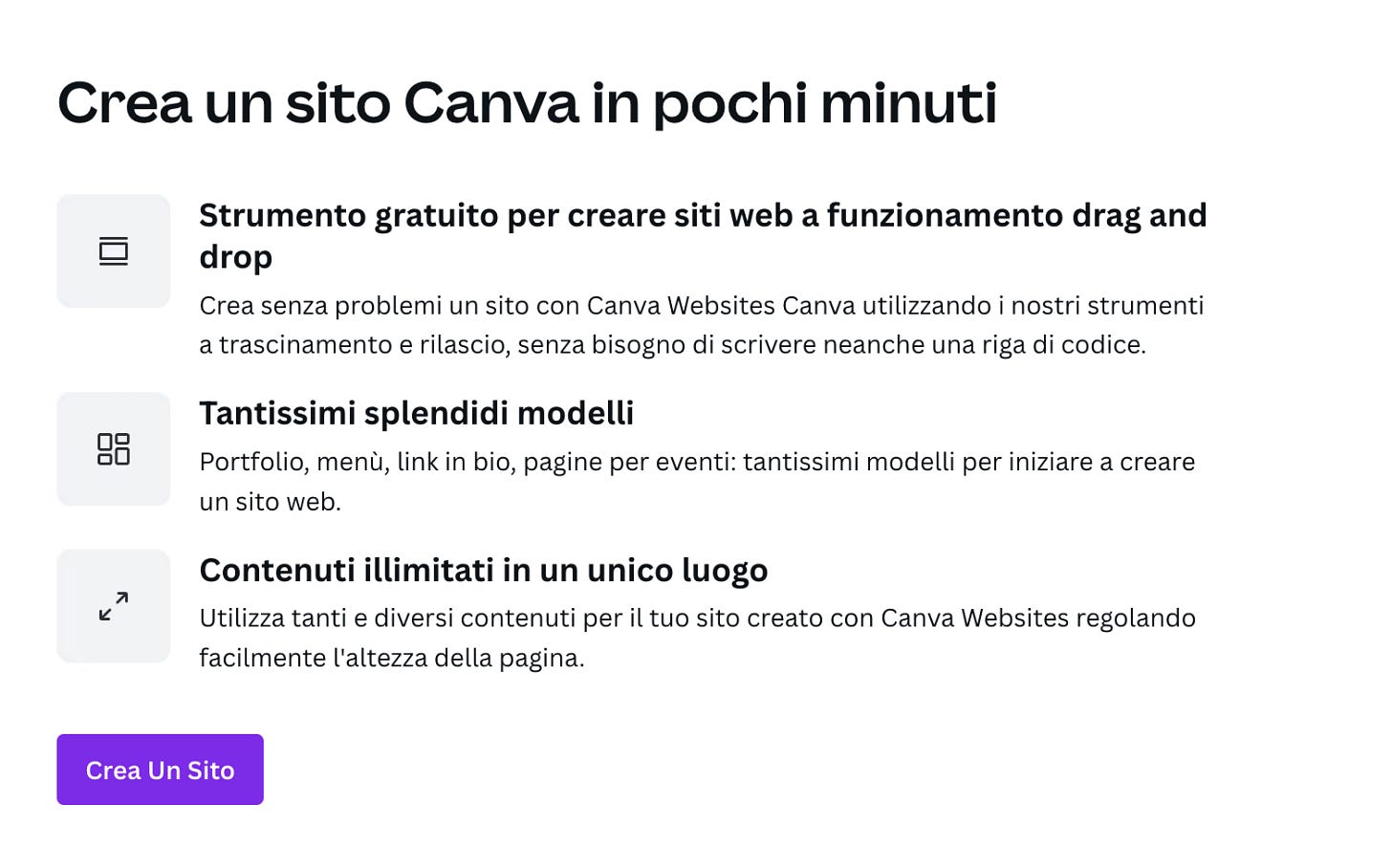 Sito web con CANVA