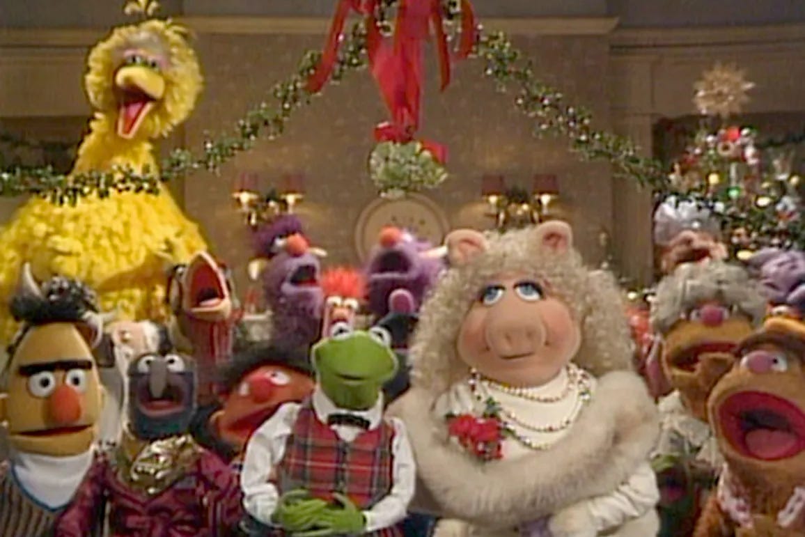 A Muppet Family Christmas starring Gerry Parkes, Jim Henson, Frank Oz, Jerry Nelson, Richard Hunt, Dave Goelz, Steve Whitmire, Caroll Spinney, Kathryn Mullen, Karen Prell and David Rudman. Click here to check it out.