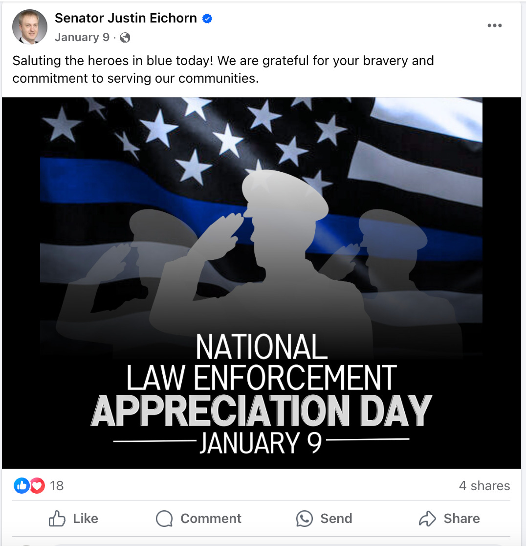 Saluting the heroes in blue today! We are grateful for your bravery and commitment to serving our communities