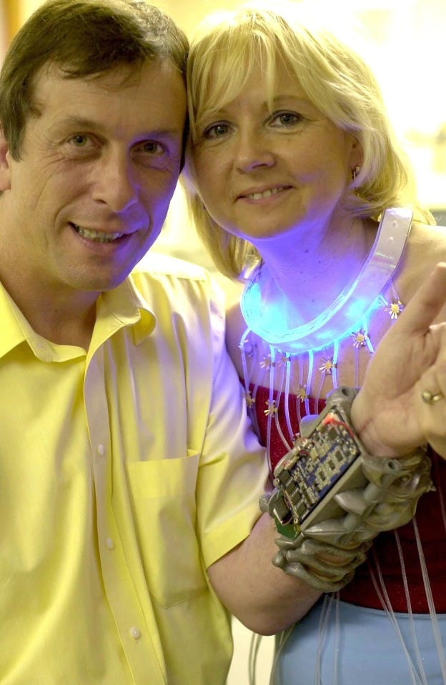 Professor Kevin Warwick and wife Irena seen here in 2002