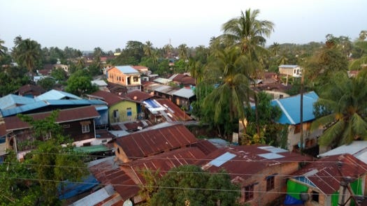 Mawlamyine from the bridge.