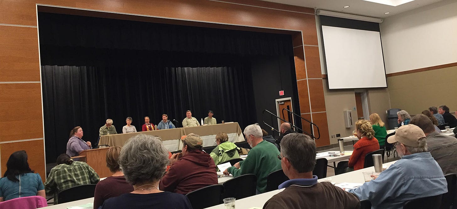 panel of beekeepers on a stage