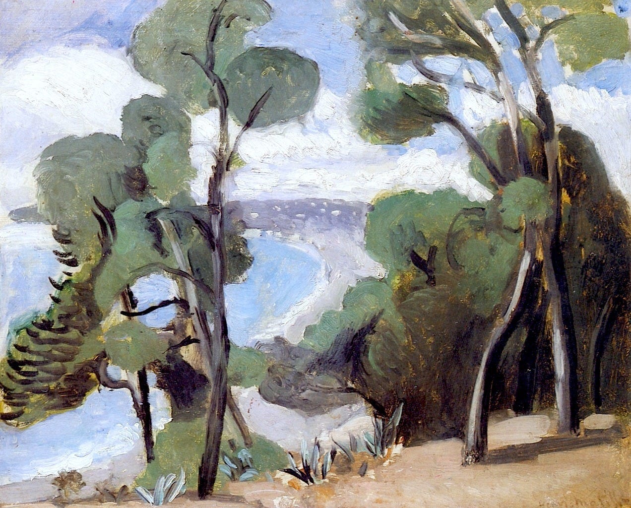 The Beach at Nice, View from the Château Henri Matisse - 1918