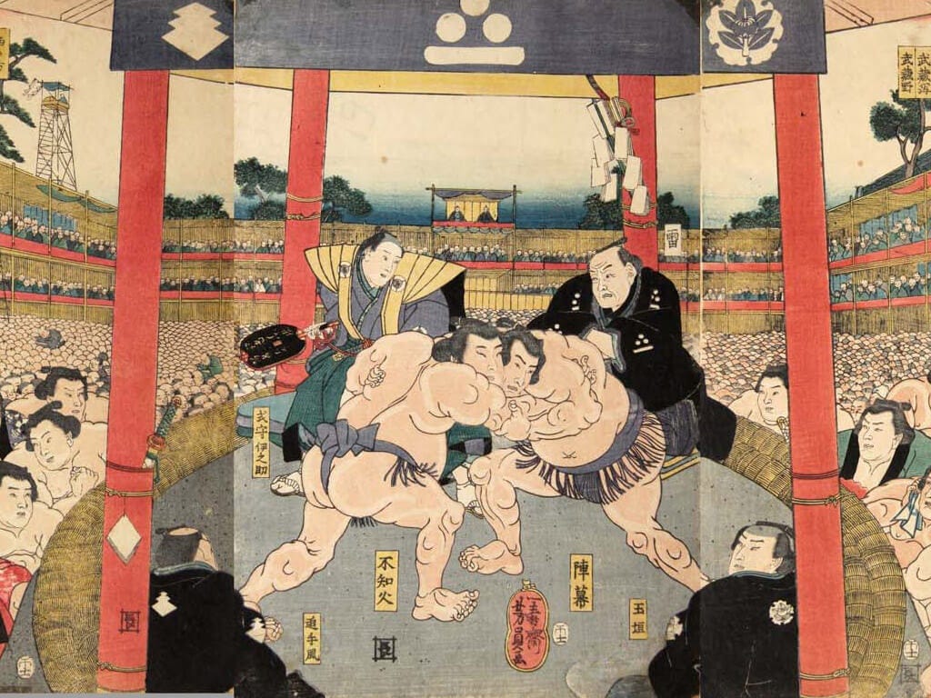 Sumo tournament Ukiyo-e Sumo tournament Ukiyo-e