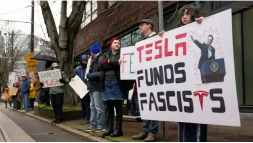 Anti Elon Musk demonstrations