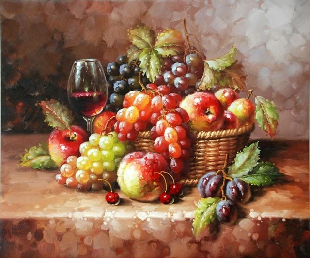 free shipping classical red wine glass oil painting still life fruit basket  canvas printings on canvas art decoration picture - AliExpress